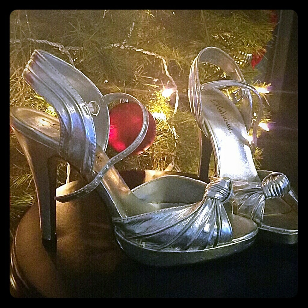 Silver high heels